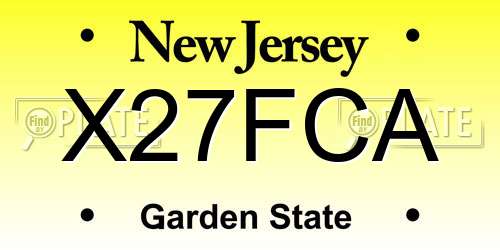 X27FCA New Jersey License Plate