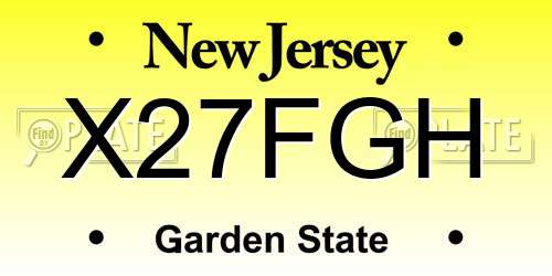 X27FGH New Jersey License Plate