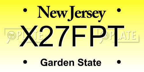 X27FPT New Jersey License Plate