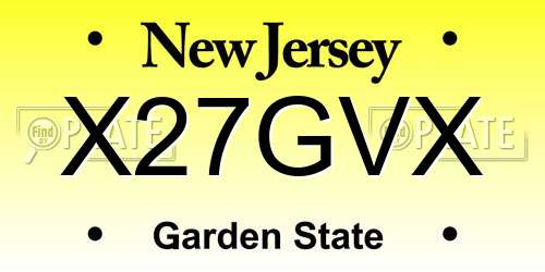 X27GVX New Jersey License Plate