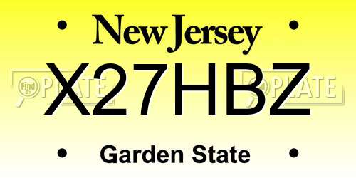 X27HBZ New Jersey License Plate