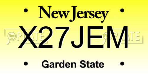 X27JEM New Jersey License Plate