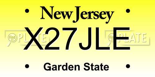 X27JLE New Jersey License Plate