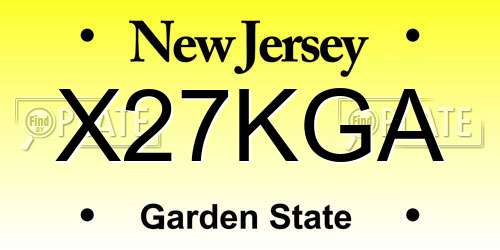 X27KGA New Jersey License Plate