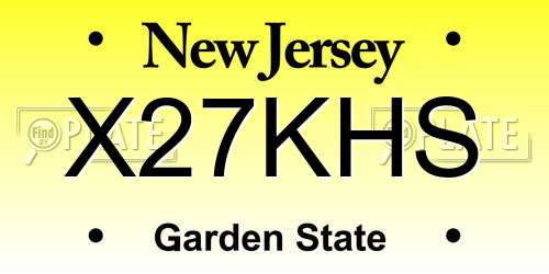 X27KHS New Jersey License Plate