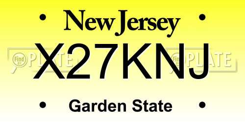 X27KNJ New Jersey License Plate