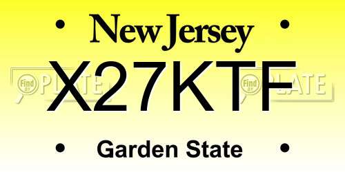 X27KTF New Jersey License Plate