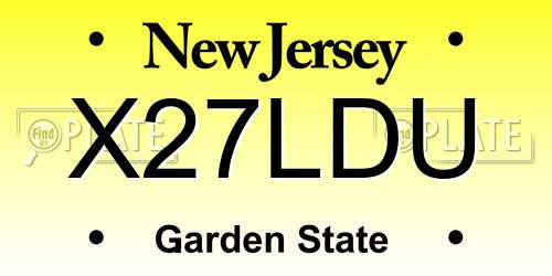 X27LDU New Jersey License Plate