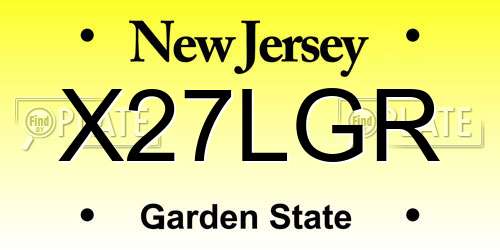 X27LGR New Jersey License Plate