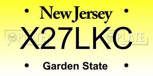 X27LKC New Jersey License Plate