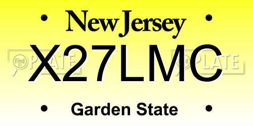X27LMC New Jersey License Plate