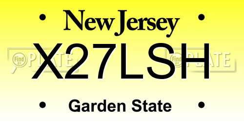 X27LSH New Jersey License Plate