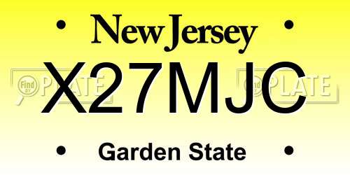 X27MJC New Jersey License Plate