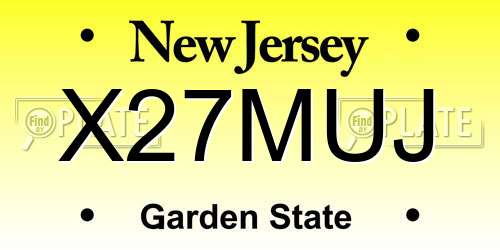 X27MUJ New Jersey License Plate