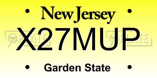 X27MUP New Jersey License Plate