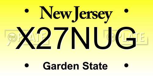X27NUG New Jersey License Plate