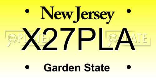X27PLA New Jersey License Plate