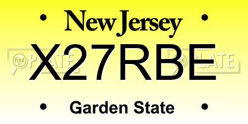 X27RBE New Jersey License Plate