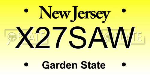 X27SAW New Jersey License Plate