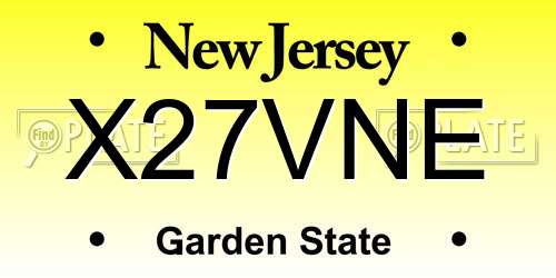 X27VNE New Jersey License Plate