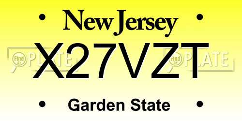 X27VZT New Jersey License Plate