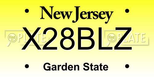 X28BLZ New Jersey License Plate
