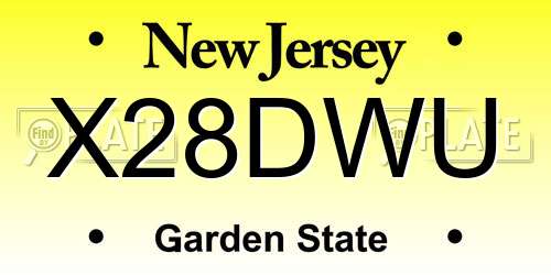 X28DWU New Jersey License Plate