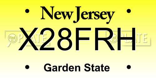 X28FRH New Jersey License Plate