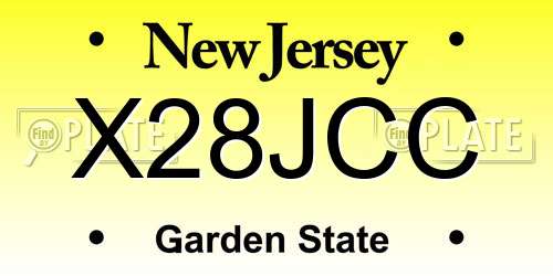 X28JCC New Jersey License Plate