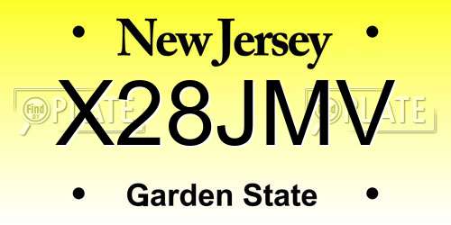 X28JMV New Jersey License Plate