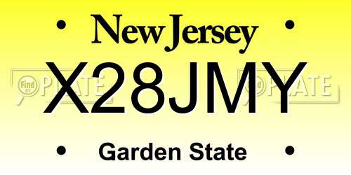 X28JMY New Jersey License Plate