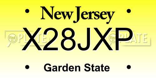 X28JXP New Jersey License Plate