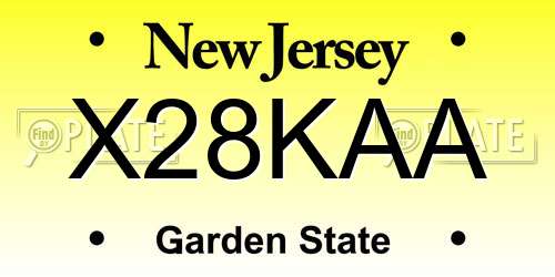 X28KAA New Jersey License Plate