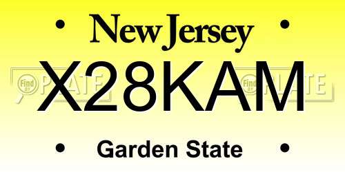 X28KAM New Jersey License Plate