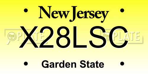 X28LSC New Jersey License Plate