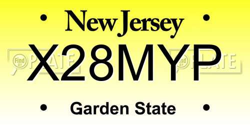 X28MYP New Jersey License Plate