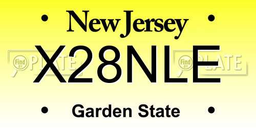 X28NLE New Jersey License Plate