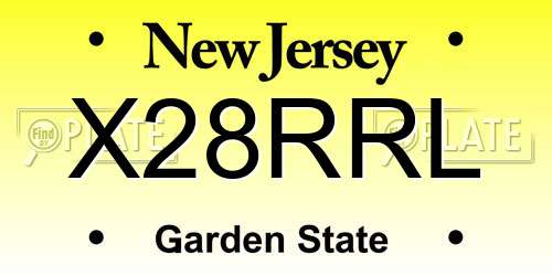 X28RRL New Jersey License Plate