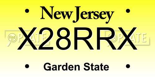 X28RRX New Jersey License Plate
