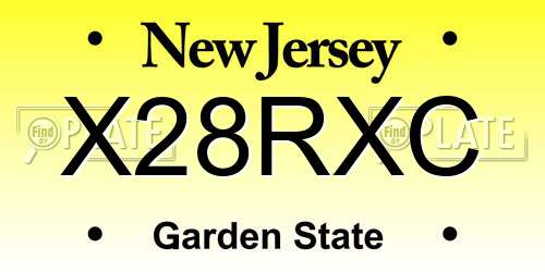 X28RXC New Jersey License Plate