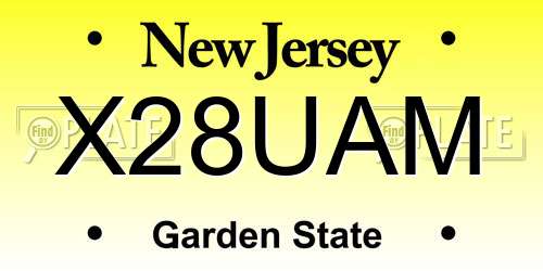 X28UAM New Jersey License Plate
