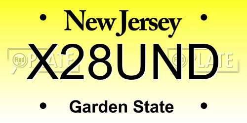 X28UND New Jersey License Plate