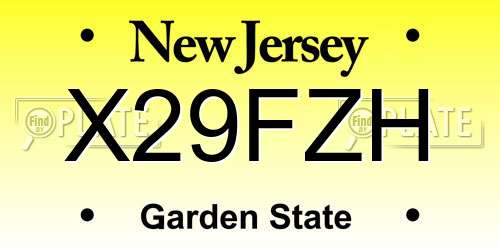 X29FZH New Jersey License Plate
