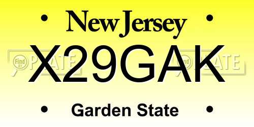 X29GAK New Jersey License Plate