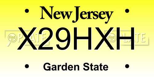 X29HXH New Jersey License Plate
