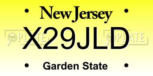 X29JLD New Jersey License Plate