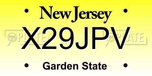 X29JPV New Jersey License Plate