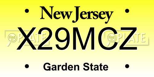 X29MCZ New Jersey License Plate