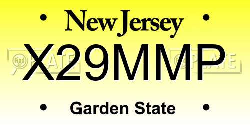 X29MMP New Jersey License Plate