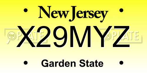 X29MYZ New Jersey License Plate